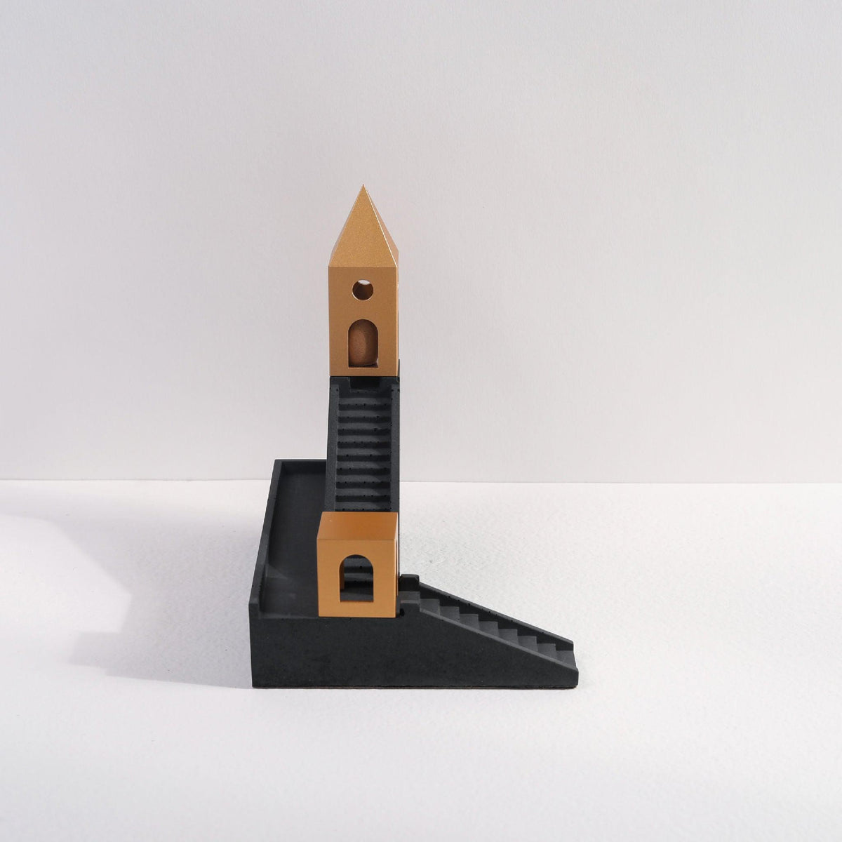 Front View of Modern Concrete Cloud Stairs Incense Fountain