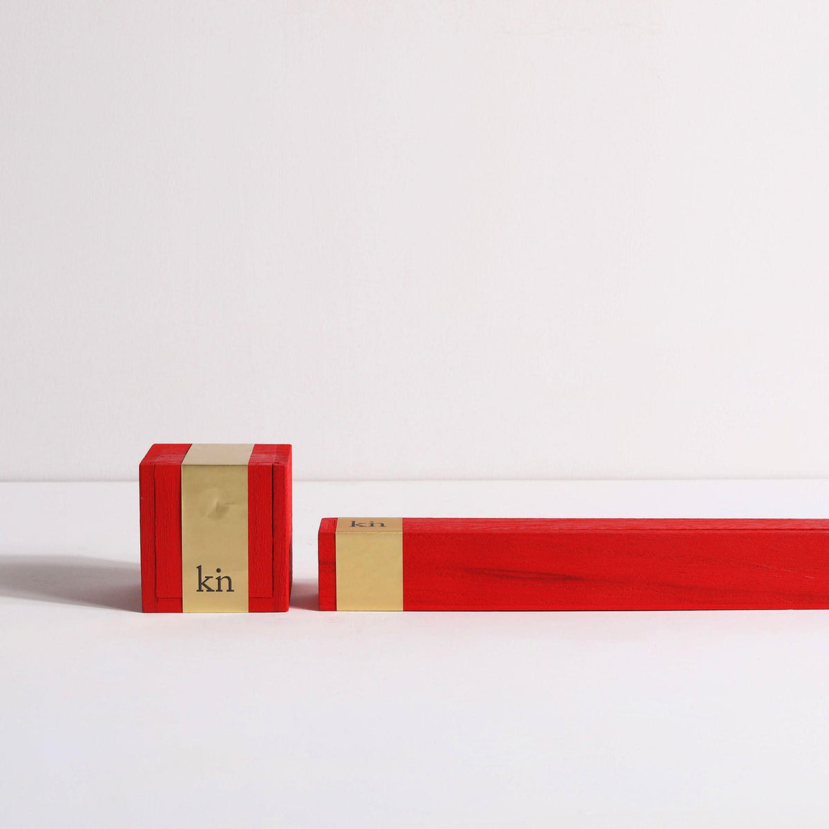 Handmade incense cones and sticks box by Kin Objects