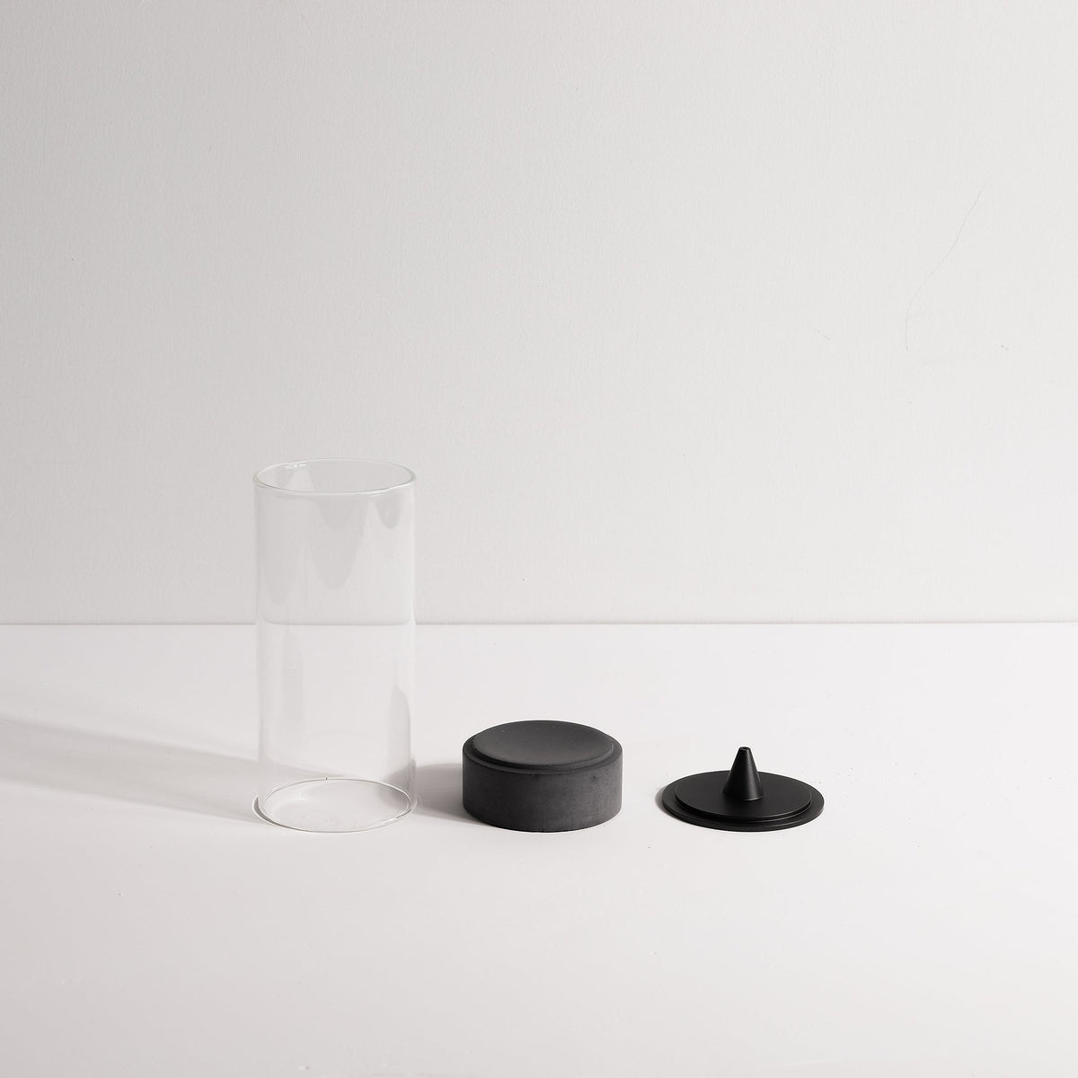 Three Components of Chrysalis Backflow Stick Incense Burner by Kin Objects