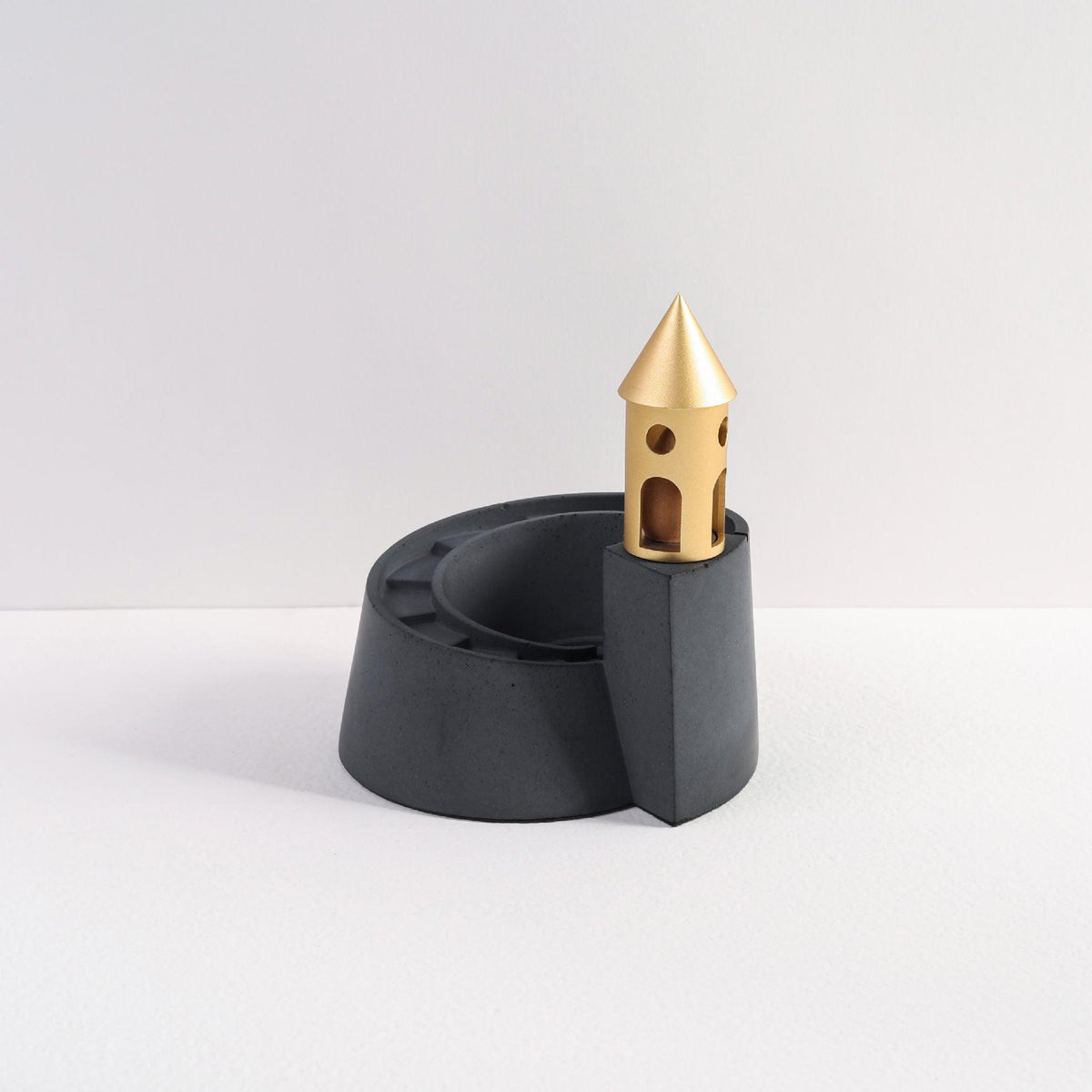 Front View of Cloud Nautilus Backflow Incense Burner by Kin Objects