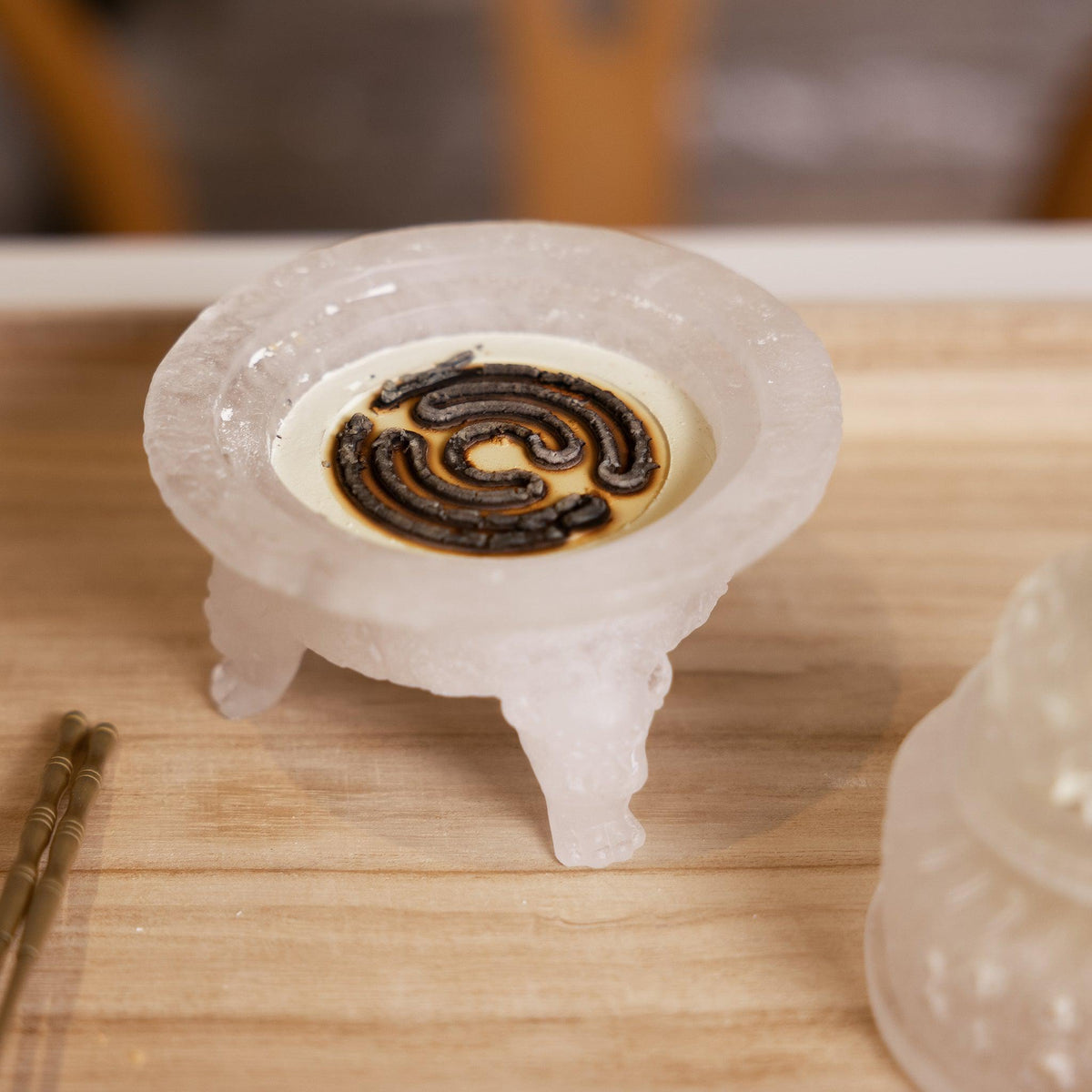 Burnt incense powder seal or incense trail