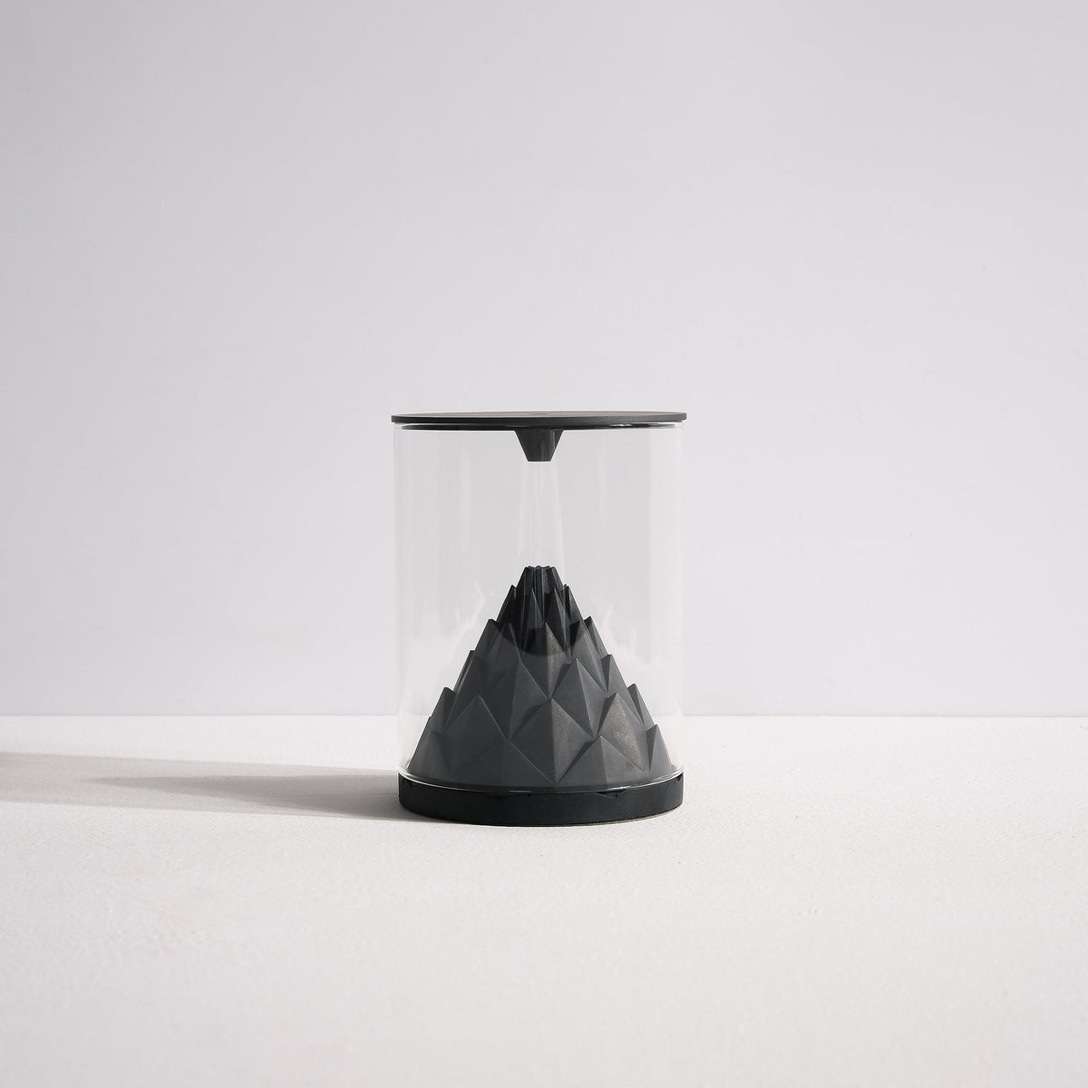 Front View of Minimalist Nelumbo Terrarium Incense Waterfall by Kin Objects