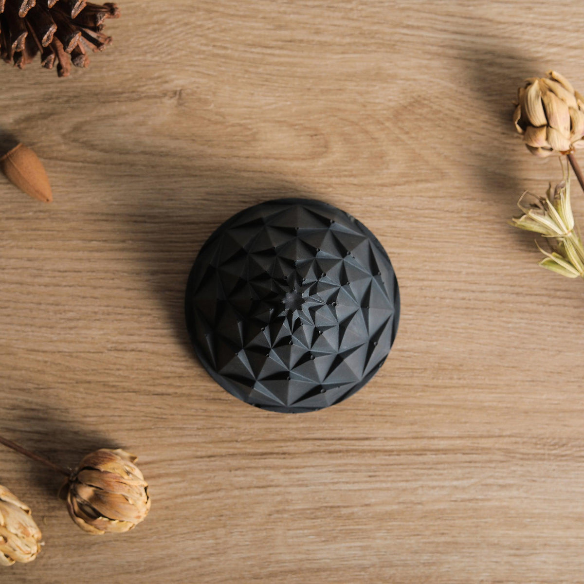 Top View of Nelumbo Terrarium Backflow Incense Burner by Kin Objects