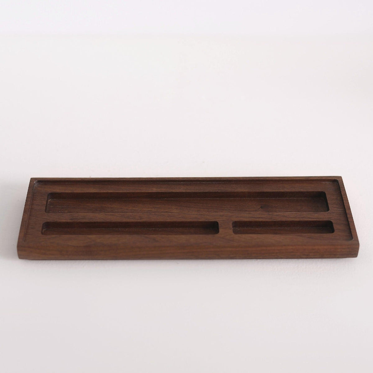 Walnut wooden base for incense burners by Kin Objects