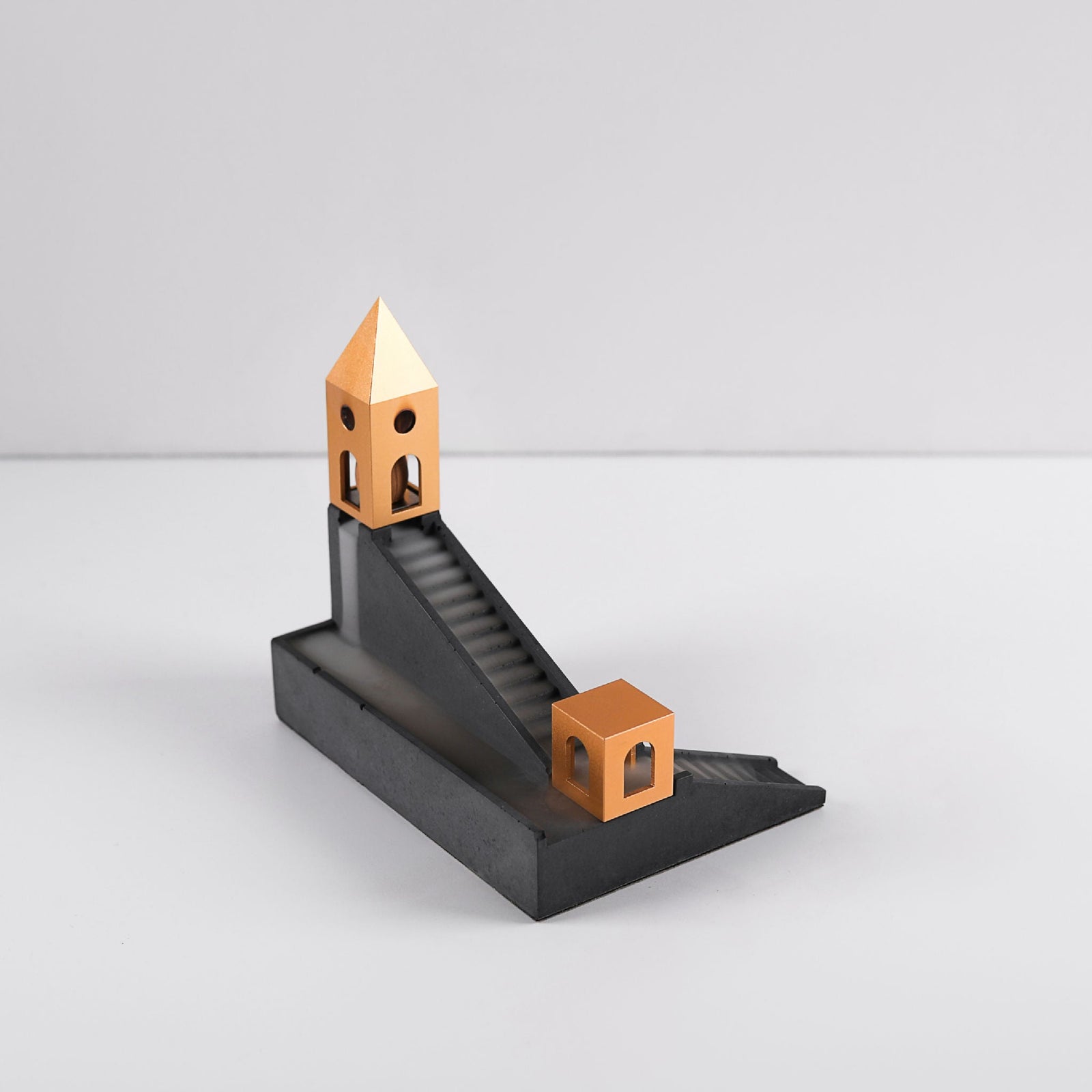 Wooden Tray with Cloud Stairs Incense Waterfall and Incense Cones Gift Set