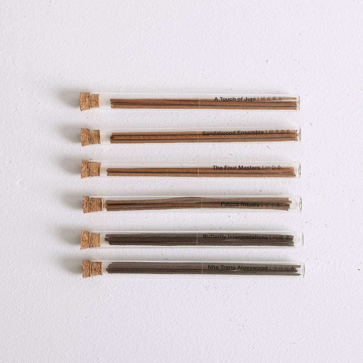 6 tubes of handmade all natural incense sticks by Kin Objects