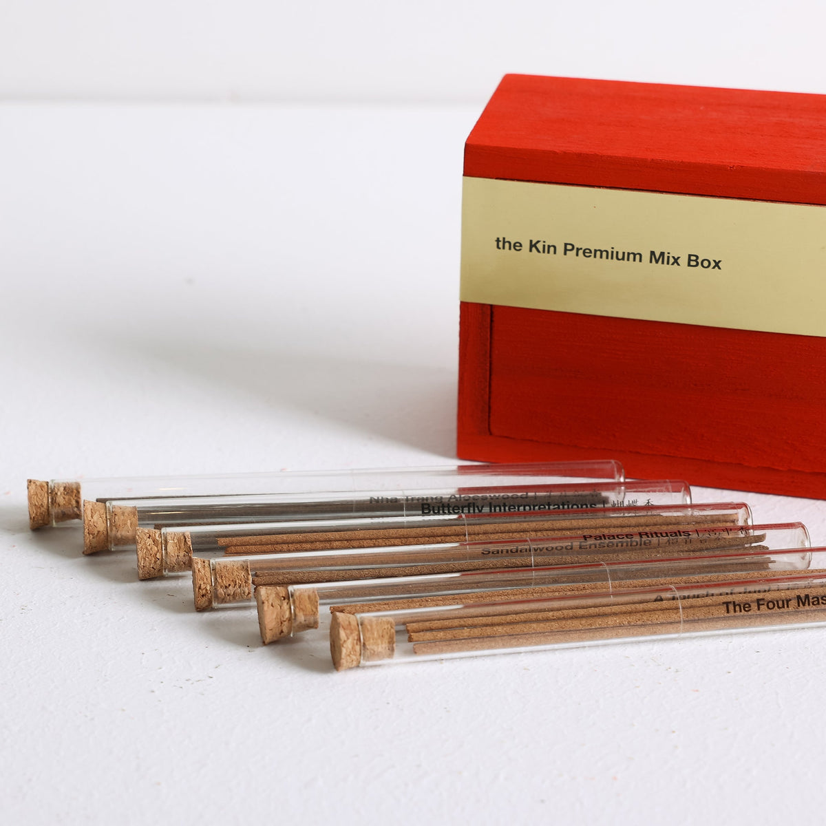 A mixed box of handmade incense sticks by Kin Objects