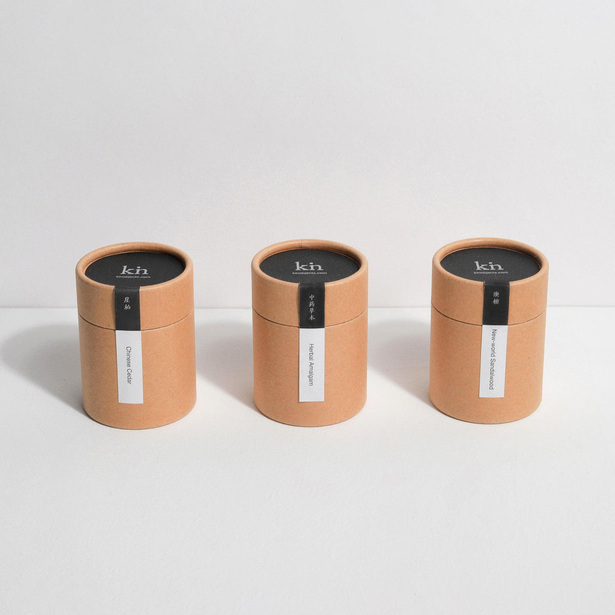 Three Cardboard Boxes with Backflow Incense Cones by Kin Objects