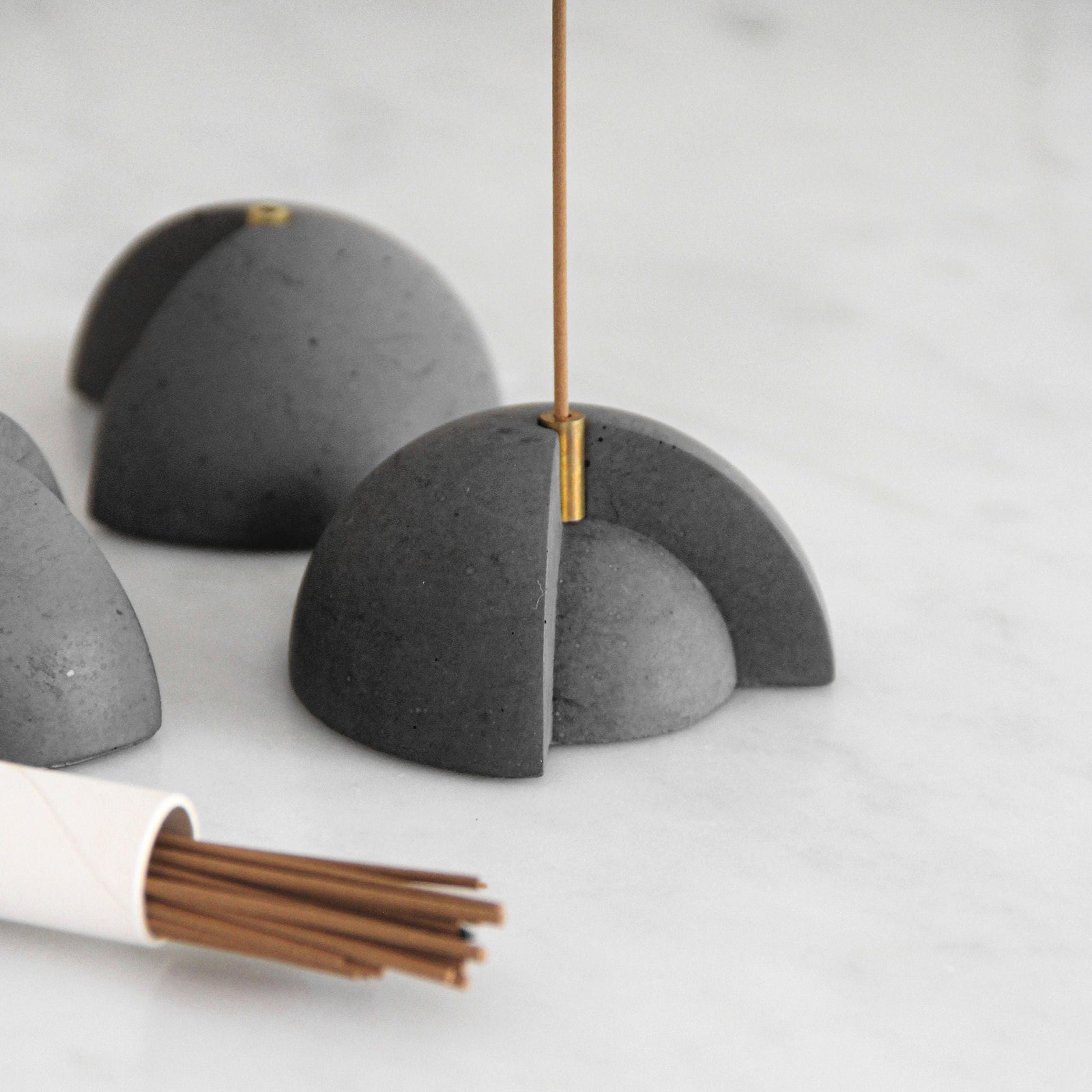 Front View of Modern Core Incense Burner by Kin Objects