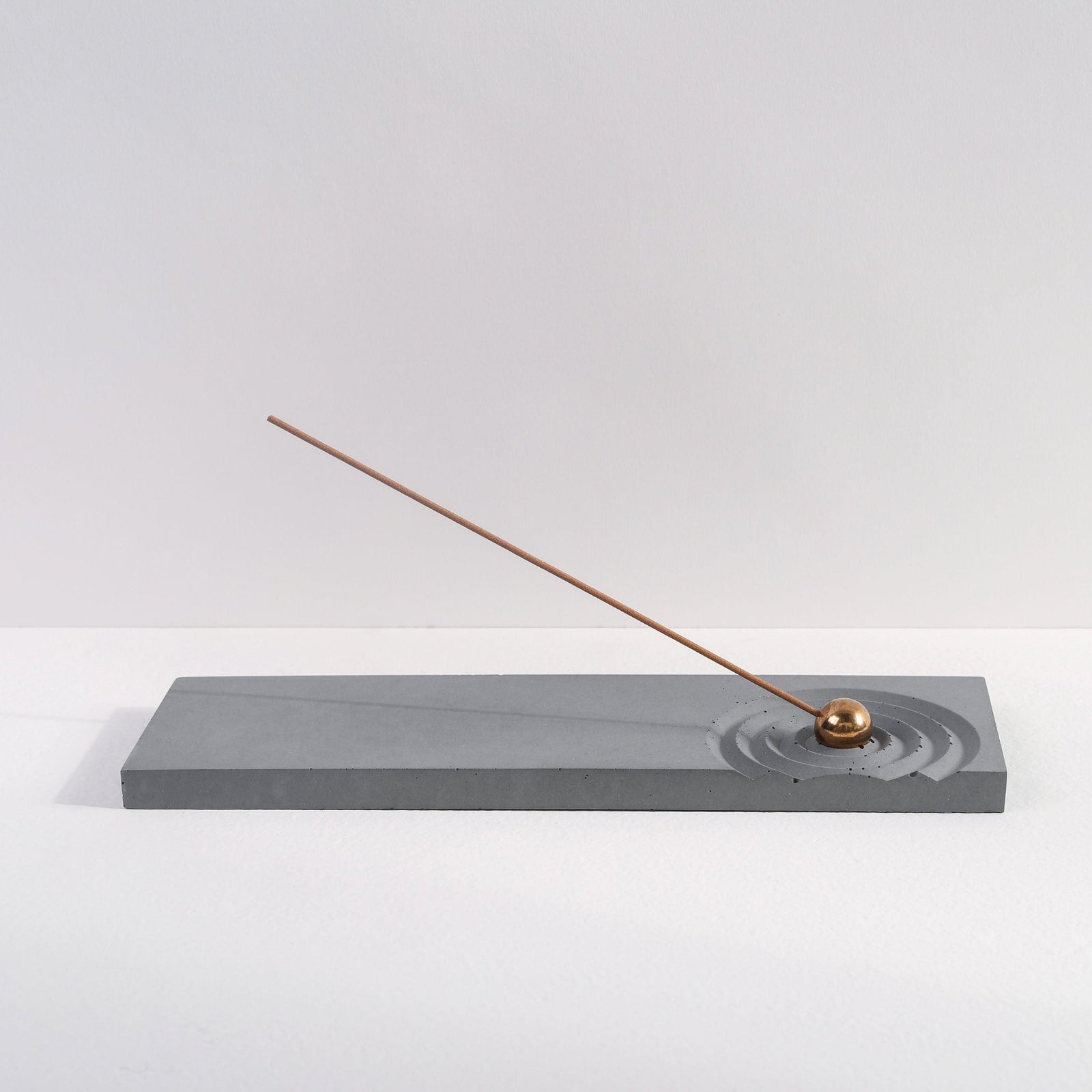 Concrete Incense Holder Ripple Original Gray Meditation Zen